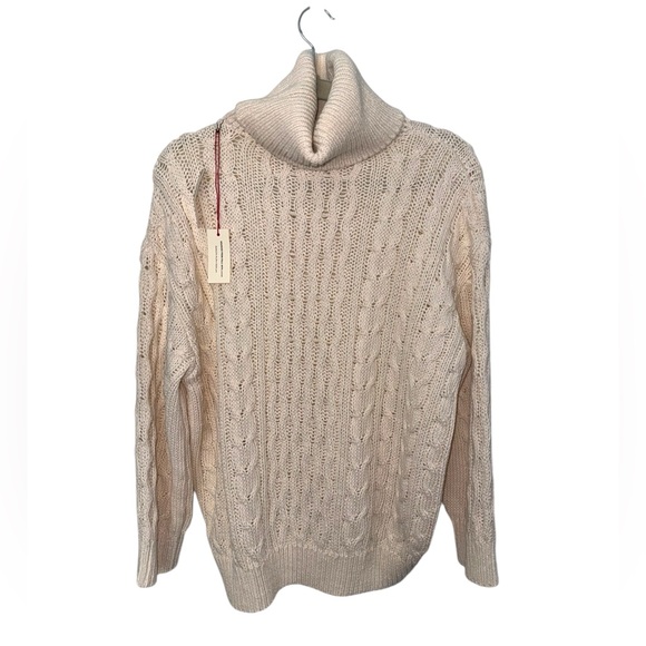 Anthropologie Pilcro Oversized Turtleneck Cable-Knit Sweater in Cream|Medium|NWT - Picture 4 of 6